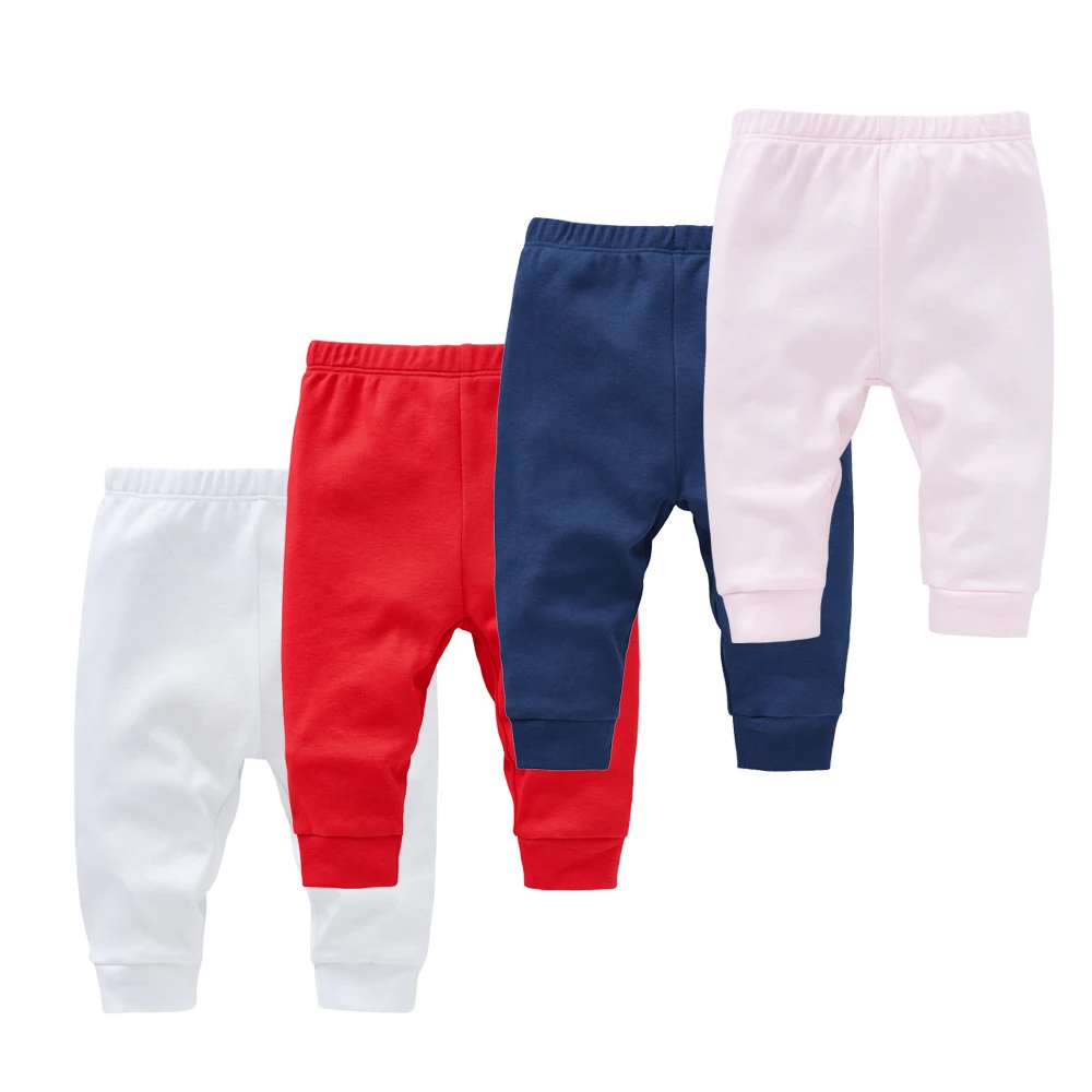 Kavkas 0-12M algodón bebé recién nacido 4 unids/lote pantalones para niño y niña pantalones largos sólidos mallas informales para bebé para niñas niños primavera otoño - imagen 4