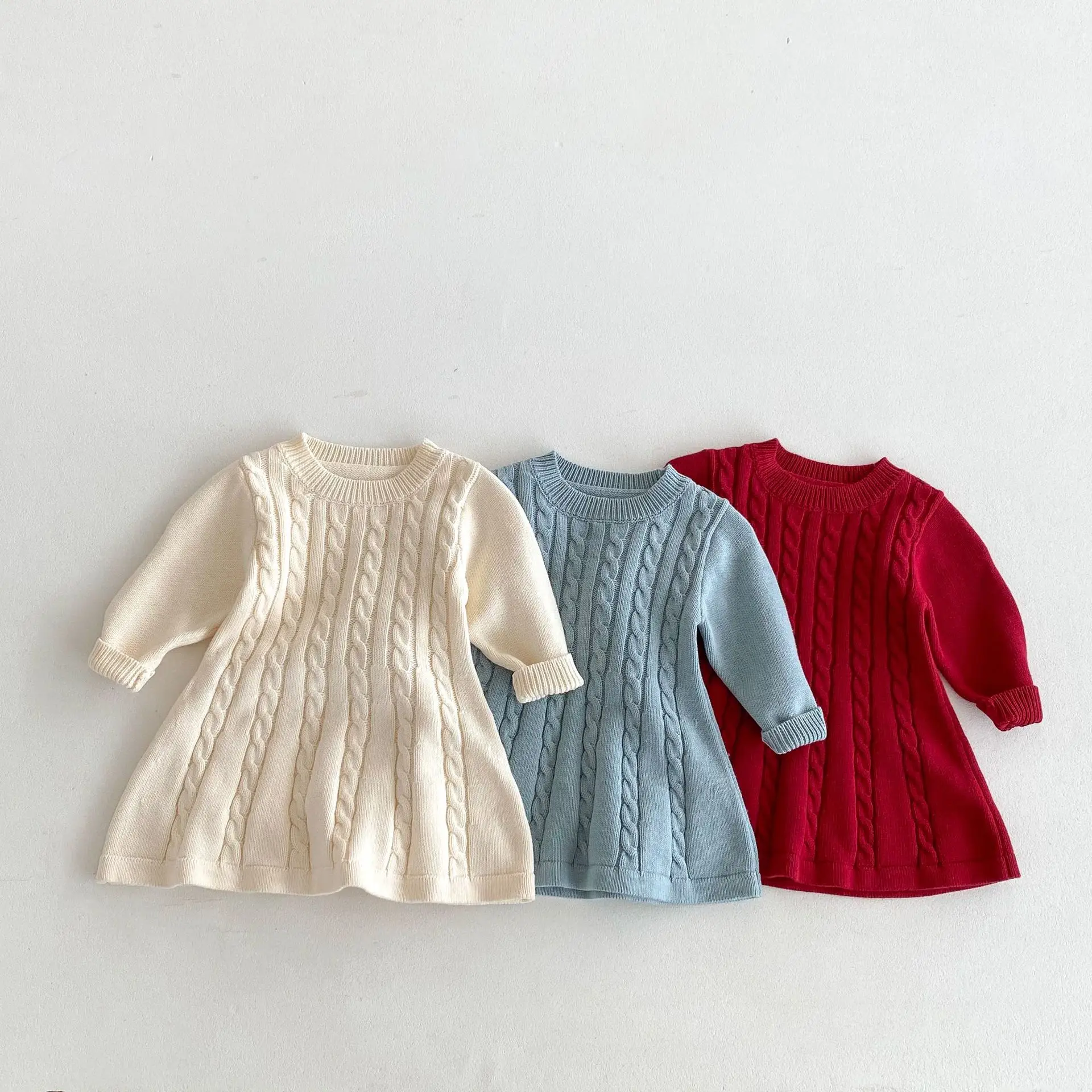 Vestido de punto Milangel manga larga cuello redondo para niños - imagen 3