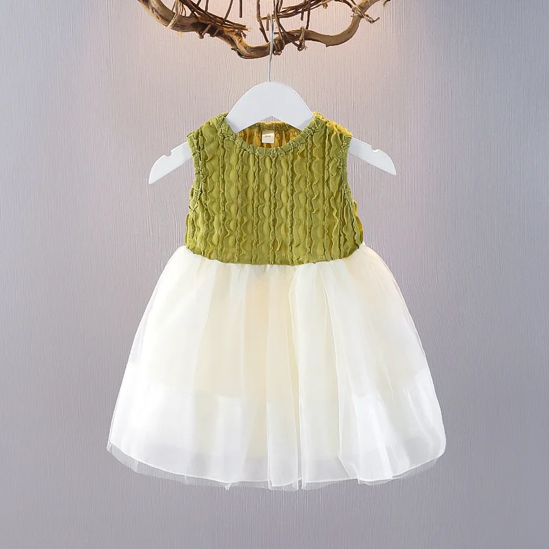 Vestido de verano princesas niñas malla sin mangas elegante - imagen 2