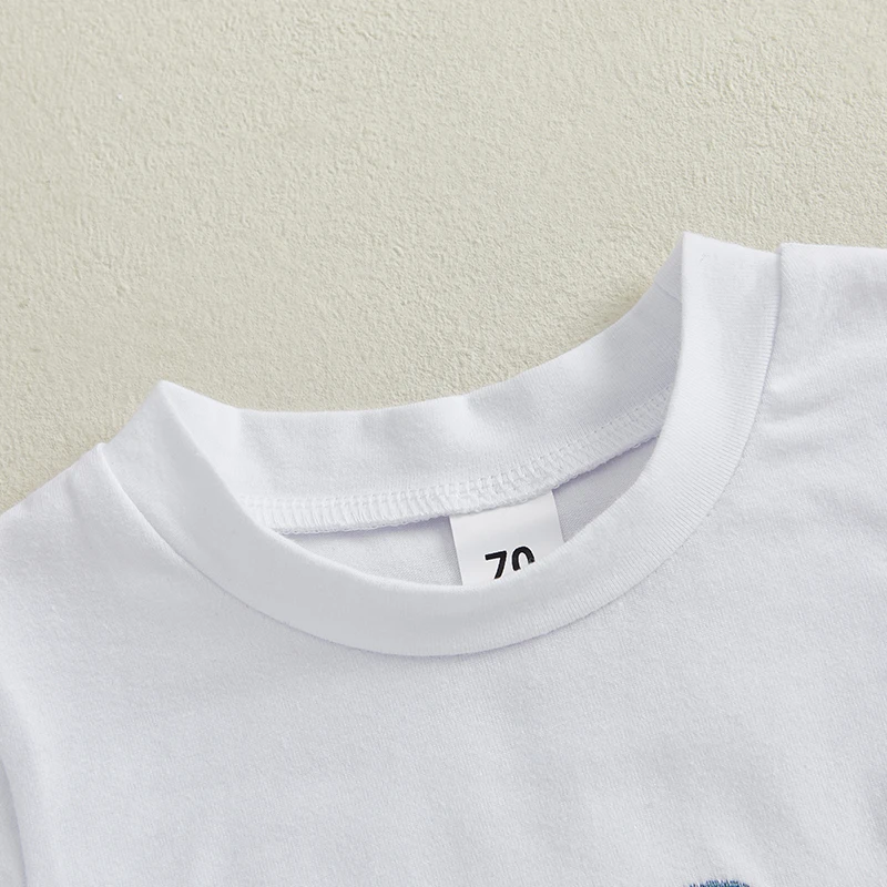 Suefunskry Conjuntos de pantalones cortos de verano para niños, camisetas de manga corta con cuello redondo y estampado de maíz y langosta y pantalones cortos a rayas - imagen 3