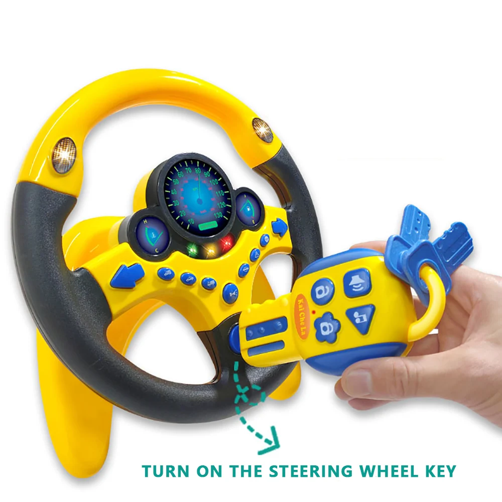 Volante infantil eléctrico con luces y sonido – Juguete educativo 3D - imagen 3