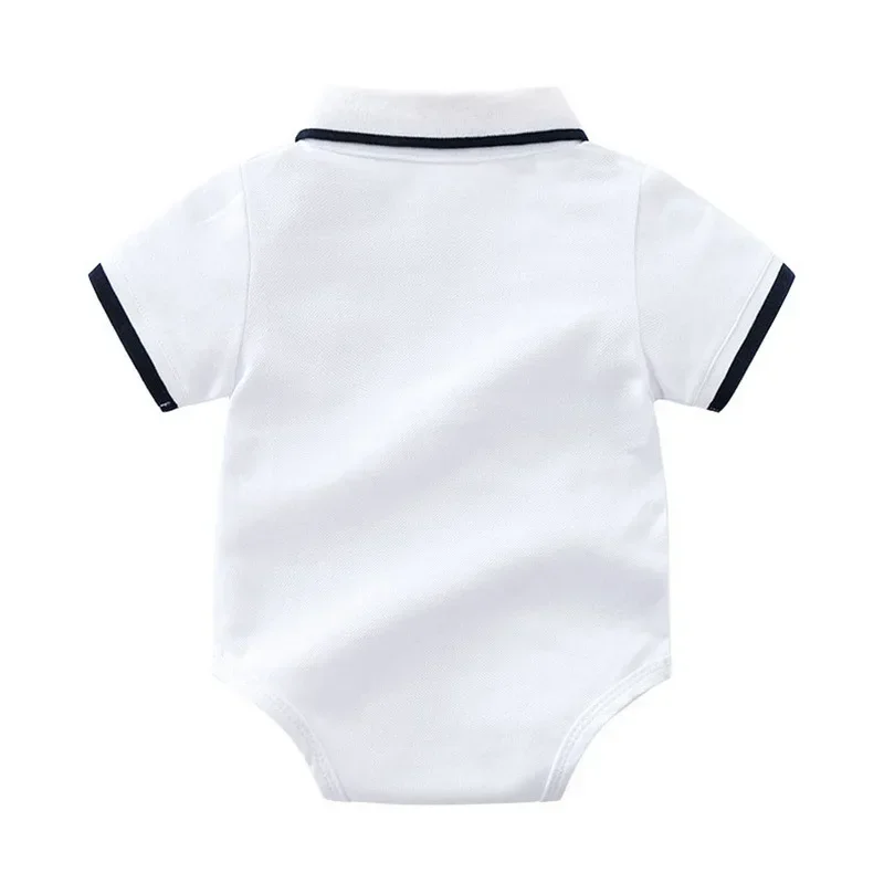 Camisa Polo de verano para niños y Polo corto para niño, conjunto de camisa Polo con cuello de mameluco, pantalones cortos de algodón, ropa para niño pequeño - imagen 3