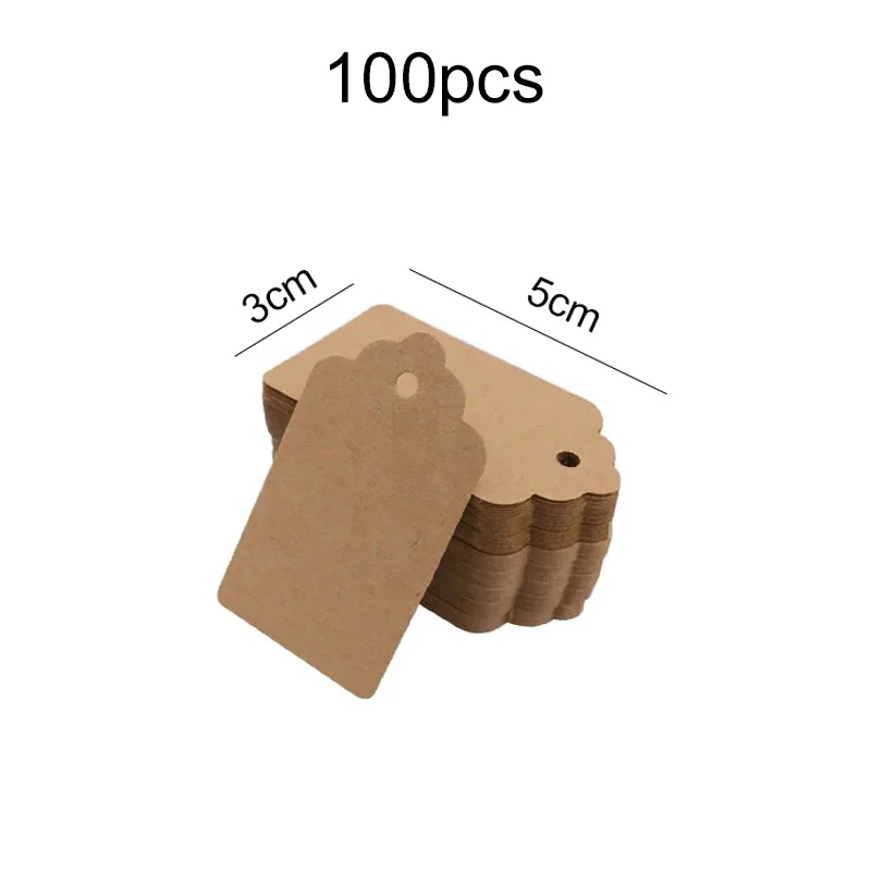 Etiquetas Kraft blancas para regalos y manualidades de papelería - imagen 3