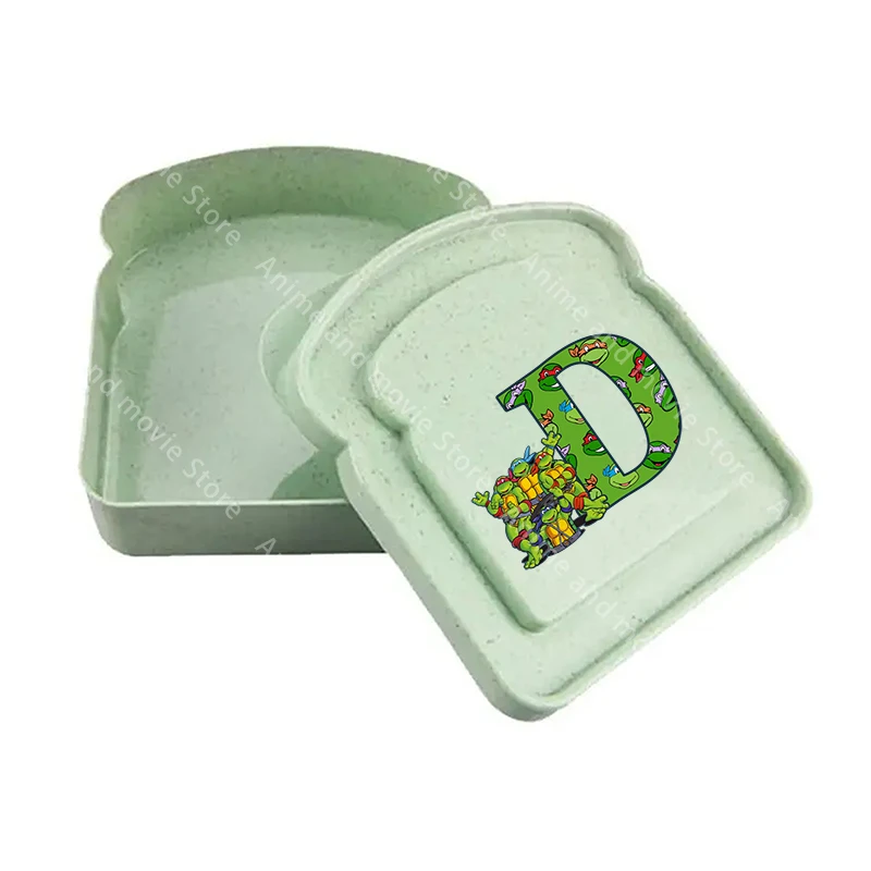 Caja de almacenamiento con dibujos de tortugas Ninja para niños, caja de almuerzo tipo sándwich, caja de almacenamiento de alimentos con letras, caja de almuerzo, regalos de cumpleaños bonitos para niños - imagen 5