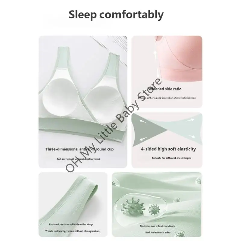 M76C Camisola ligera maternidad para lactancia, ropa interior lactancia viscosa suave, Bralette con diseño fácil - imagen 5