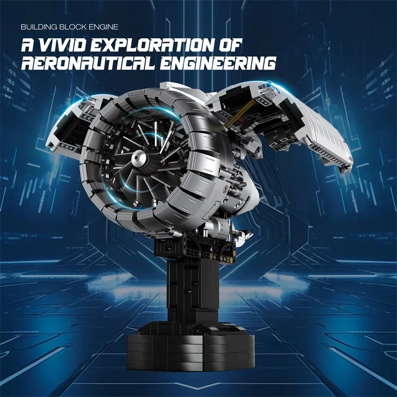 1786 Uds. Turbofan de aviación bloques de construcción modelo de motor de avión juguete educativo DIY regalo de vacaciones para niños adultos decoración de escritorio - imagen 3