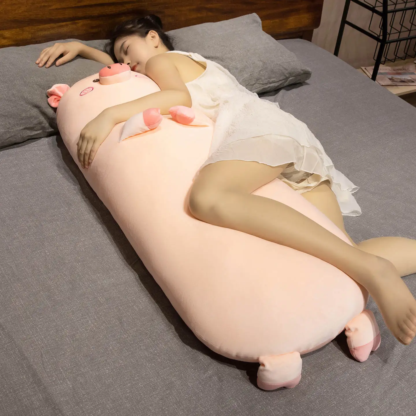 LongPig cojín de peluche cerdito para dormir – Juguete abrazable - imagen 5