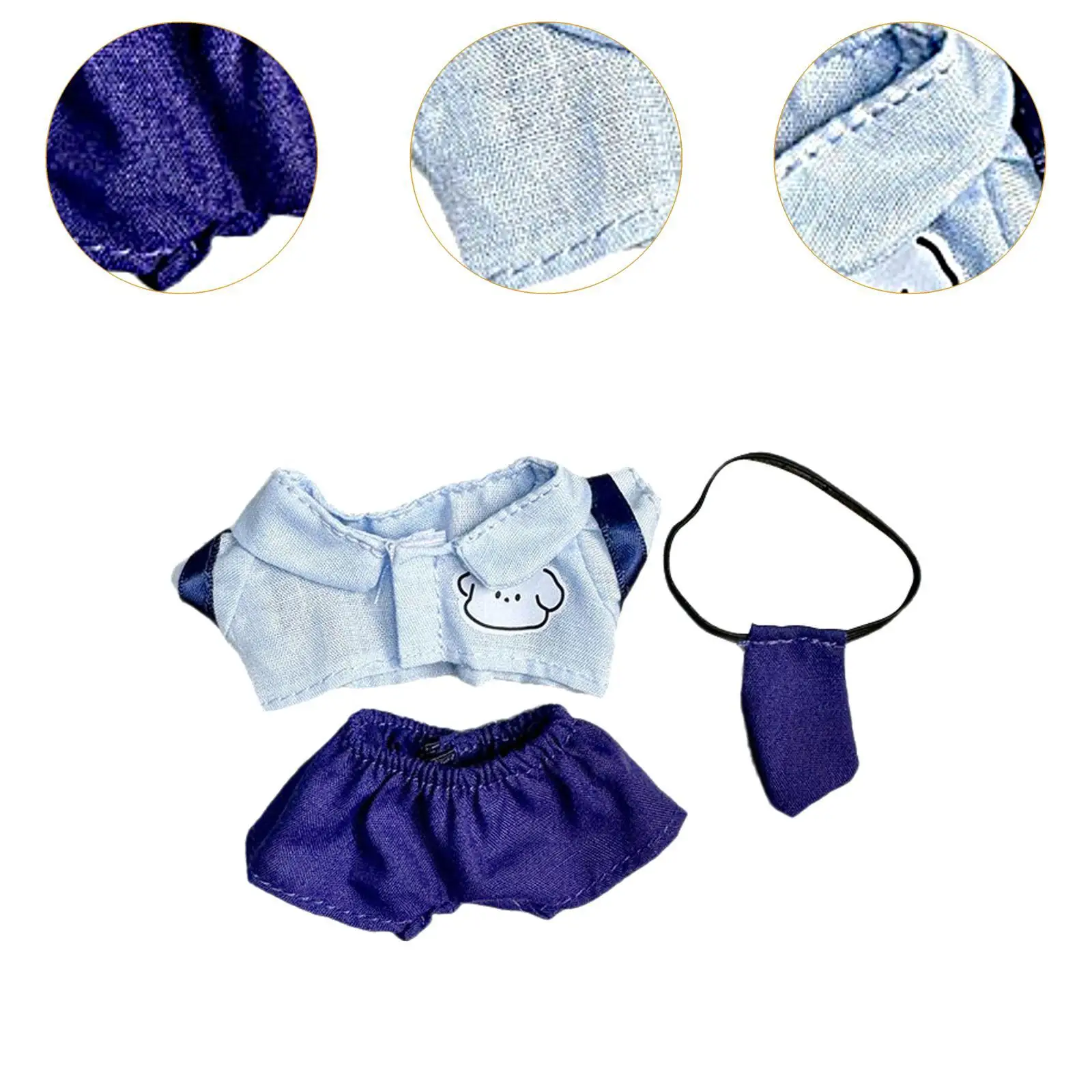 Doll Clothes Suit with Tie Soft DIY Doll Toy Coordination Hands on Doll Accessories Doll Outifits Doll Clothing for 17cm Doll