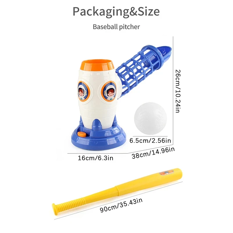 Máquina lanzadora de béisbol, juego de bolas en T para niños pequeños, máquinas lanzadoras eléctricas automáticas, pelota en T, béisbol para niños pequeños - imagen 4