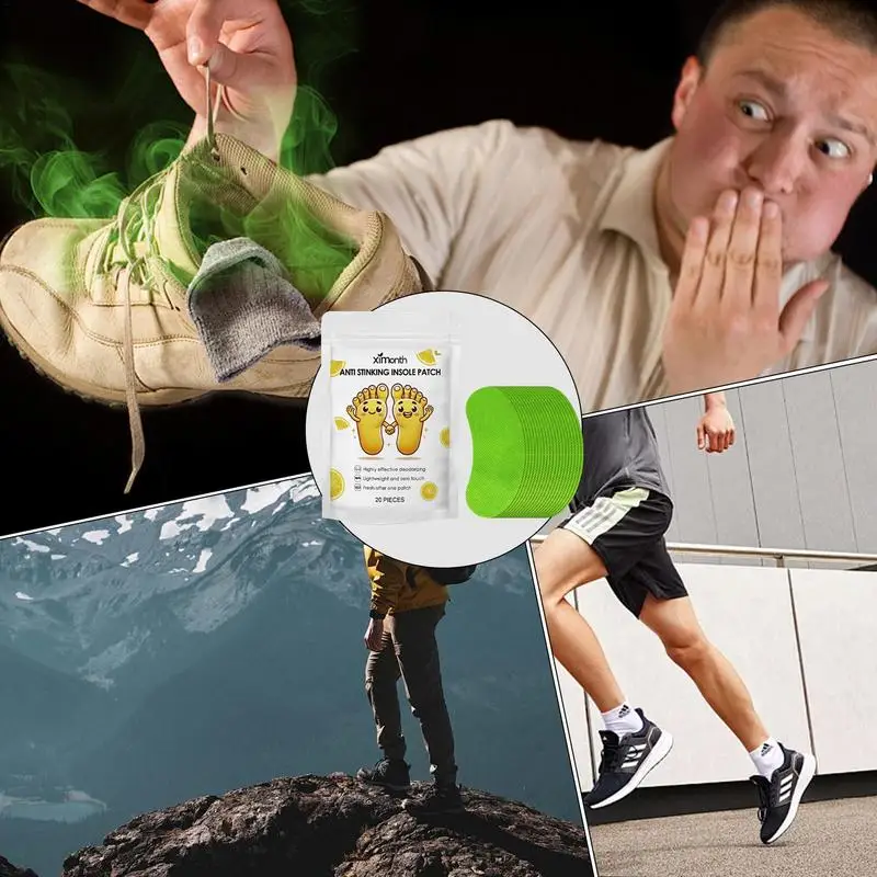 Parche eliminador de olores para zapatos, parches de plantilla, ambientador de zapatos, 20 Uds., eliminador de olores de zapatos, desodorante para zapatillas de deporte de larga duración - imagen 3