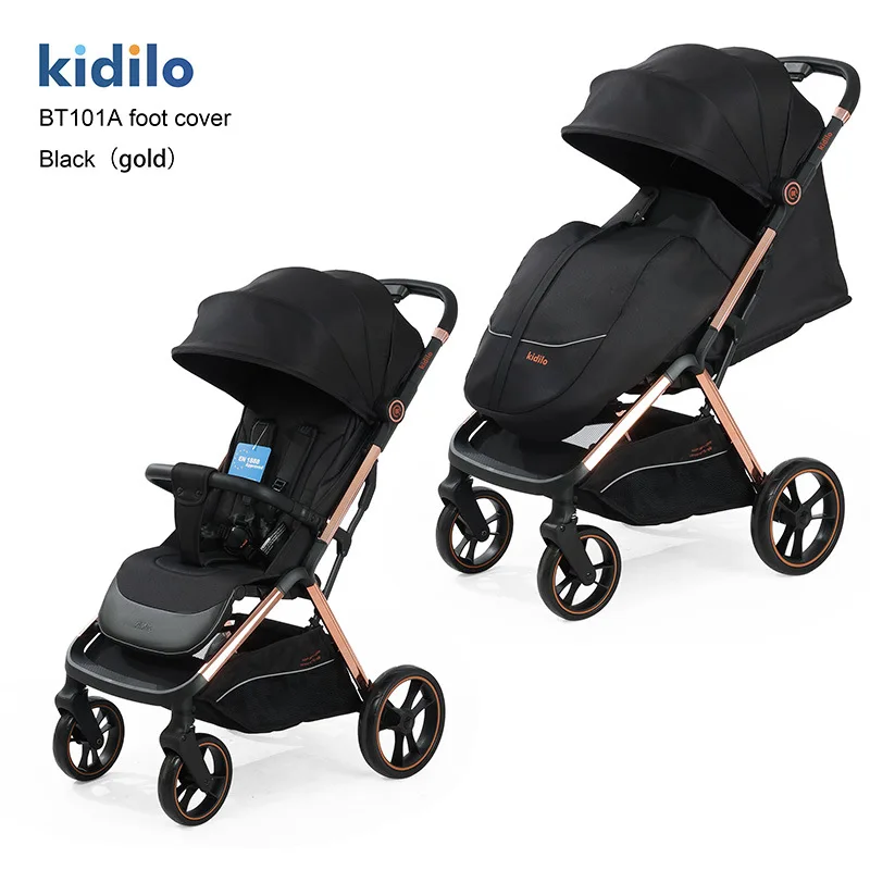 Cochecito de bebé Kidilo, cochecito para recién nacido, ligero, plegable, con cubierta para pies, vista alta - imagen 3