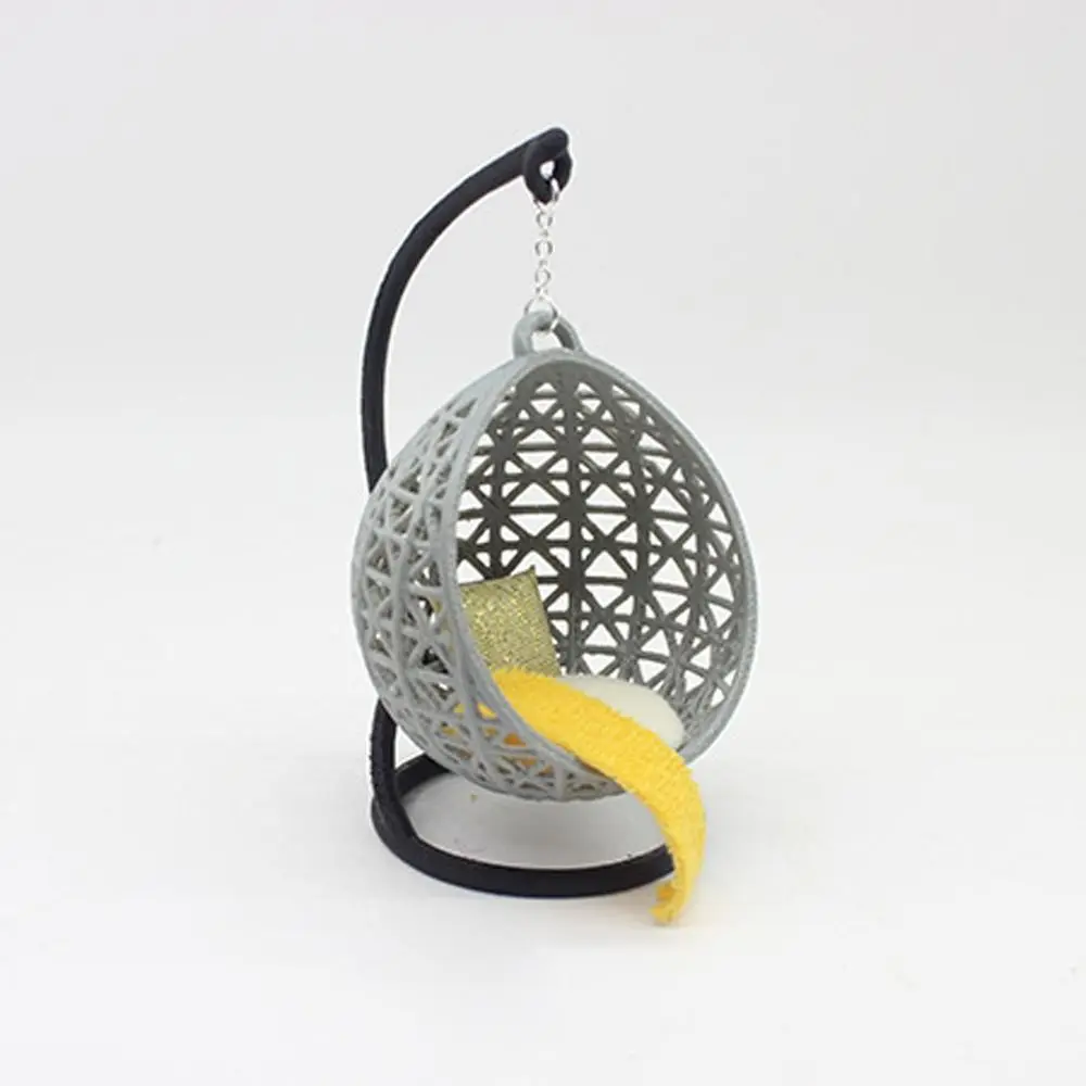 Silla tipo cesta colgante para casa de muñecas, accesorios para fotos, modelo de escena, muebles de mesa de arena, 1:12/1:20/1:25/1:30 - imagen 3