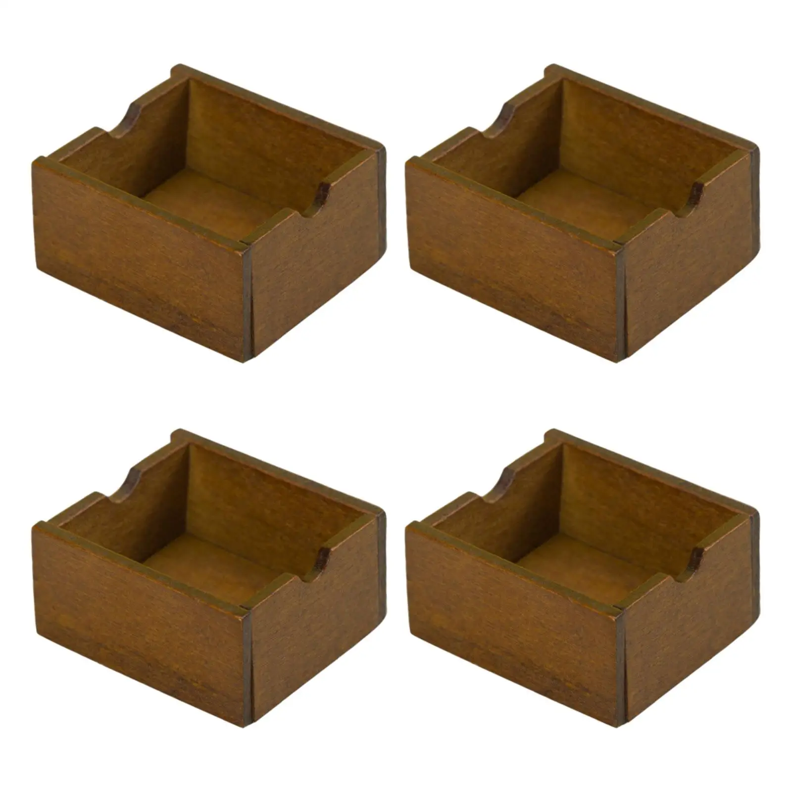 4Pcs 1/12 Dollhouse Basket Miniature Storage Bin for Kids Gifts Dining Fairy Garden 1/12 Scale Doll House Model Scene Decoration