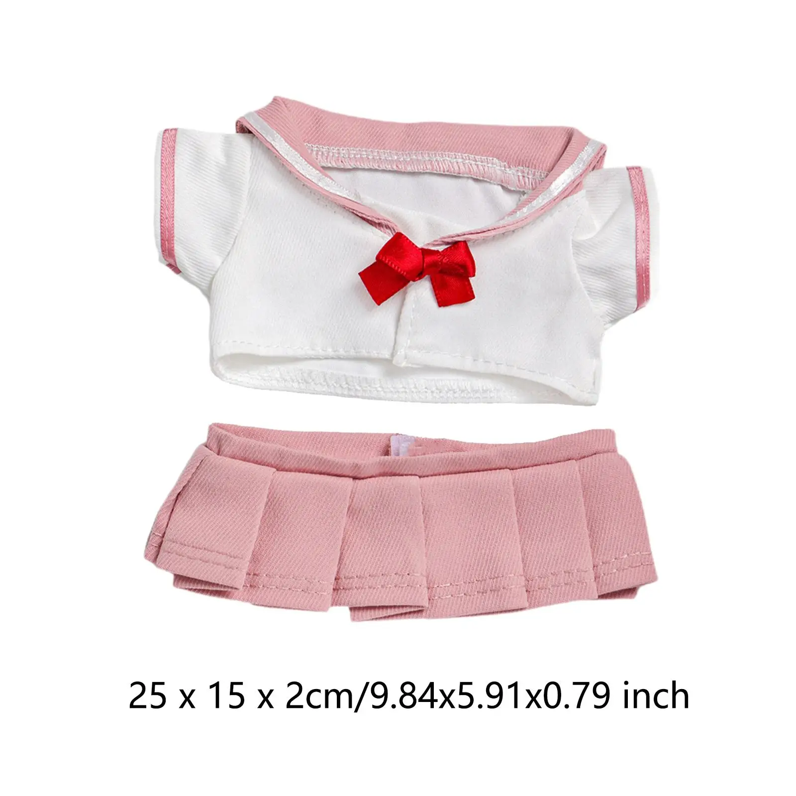 2Pcs 20cm Doll Tops Pleated Skirt Photo Props Comfortable for Kids Dress up