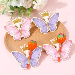 Soportes para paletas - Mariquita rosa y mariposa púrpura para niños