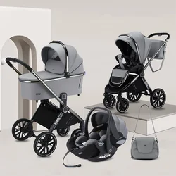 Cochecito de bebé con moisés y cuna de transporte convertible