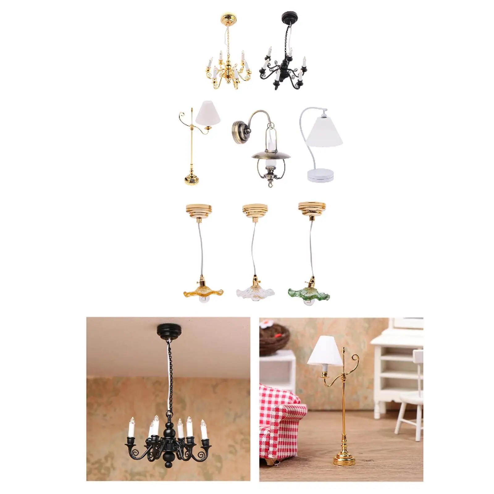 1/12 Dollhouse Light Scenery Supplies Home Micro Landscape Furniture Toy Simulation Accessories Toy Doll Accessories Decoration