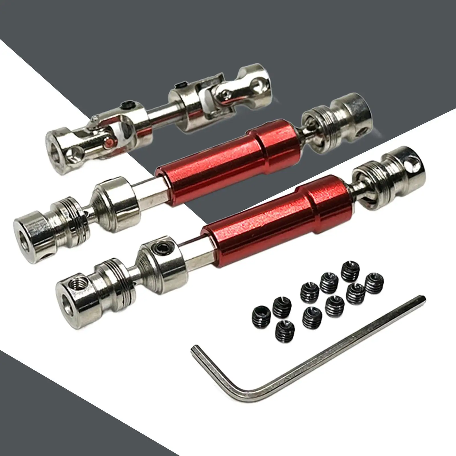 2x Transmission Shaft Front Rear Harden Steel Alloy Rear Center Drive Shaft for 1/12 MN128 MN86 MN86S Remote Control Car
