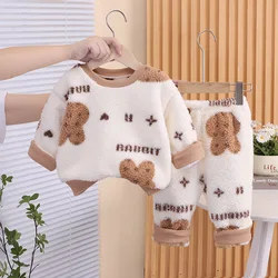 MILANCEL Pijama de invierno para niños – Oso dibujos cálido