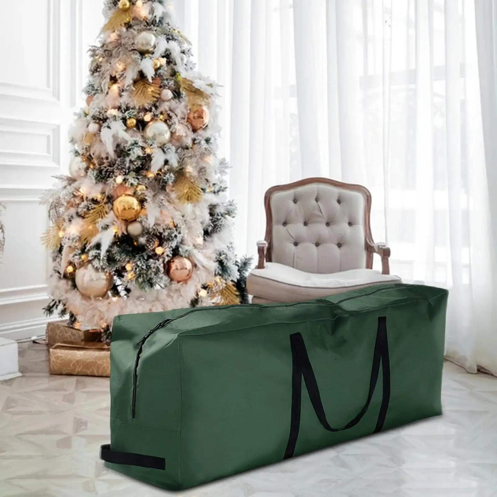 Bolsa de almacenamiento plegable para árbol de Navidad, decoración navideña, bolsa de almacenamiento de coronas, bolsa de tela Oxford para almacenar guirnalda navideña, almacenamiento para el hogar