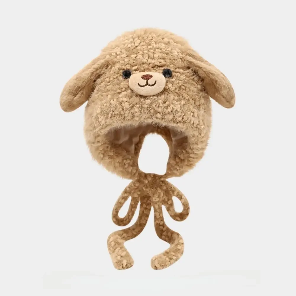 Gorro pasamontañas de dibujos animados a la moda, jersey a prueba de viento y frío, gorros cálidos y gruesos, gorro con protección para los oídos para niños - imagen 2