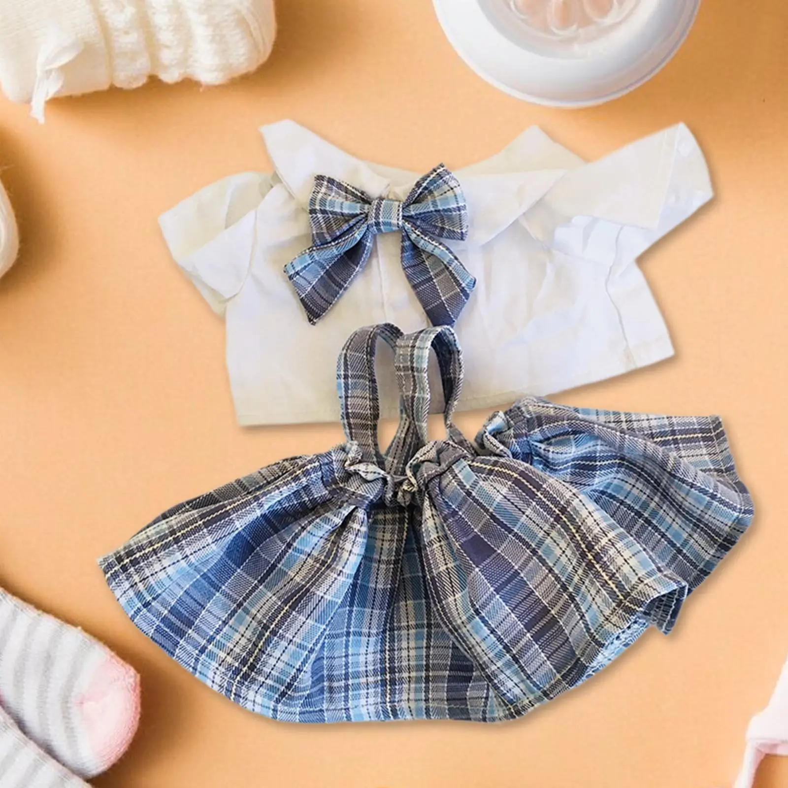 38cm Plush Doll Clothes Fashion Plush Doll Accessories Soft Dress up Stuffed Animals Clothes Doll Clothing Cartoon Doll JK Skirt