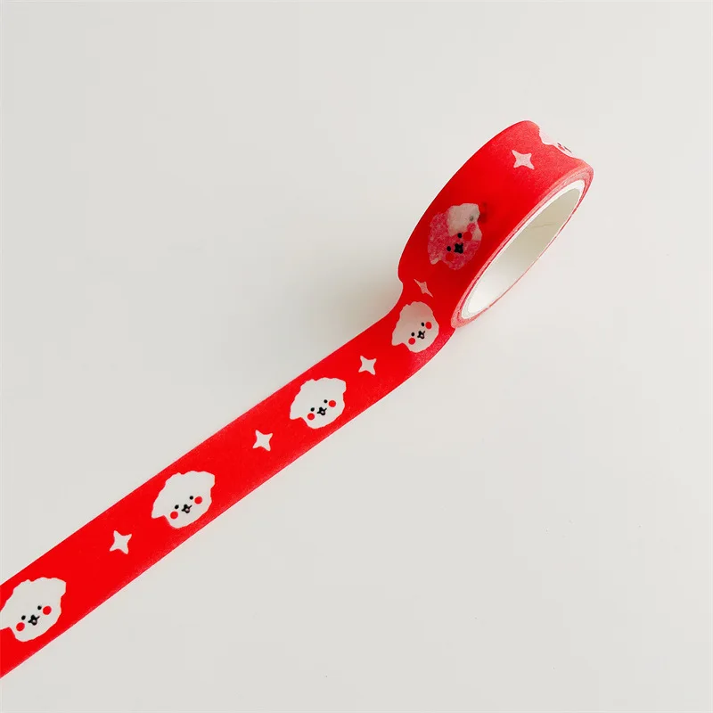 Cinta washi infantil de perro y tulipán para cuadernos - imagen 3