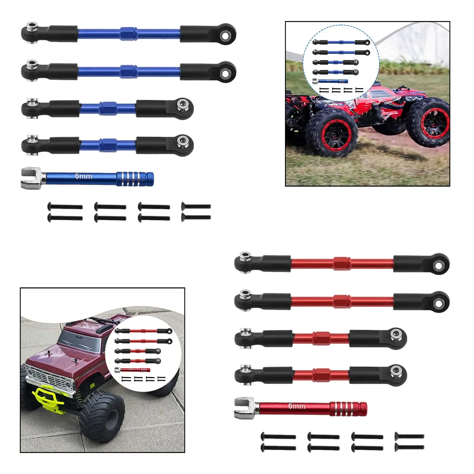 Varillas de tracción tensor para varillas de amarre de coche teledirigido 1/10, varillas de enlace Servo, eslabones camber para Ara3505
