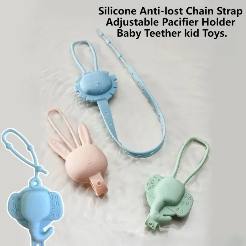 Correas de juguete bonitas y portátiles para bebé, Clips de silicona para chupete, correas de taza ajustables para cochecitos, silla alta, cunas, cestas colgantes