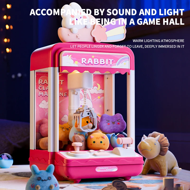 Large doll grabbing machine, toy party clip, doll twisting machine, household lighting and music, two power supply modes, drawer - imagen 3