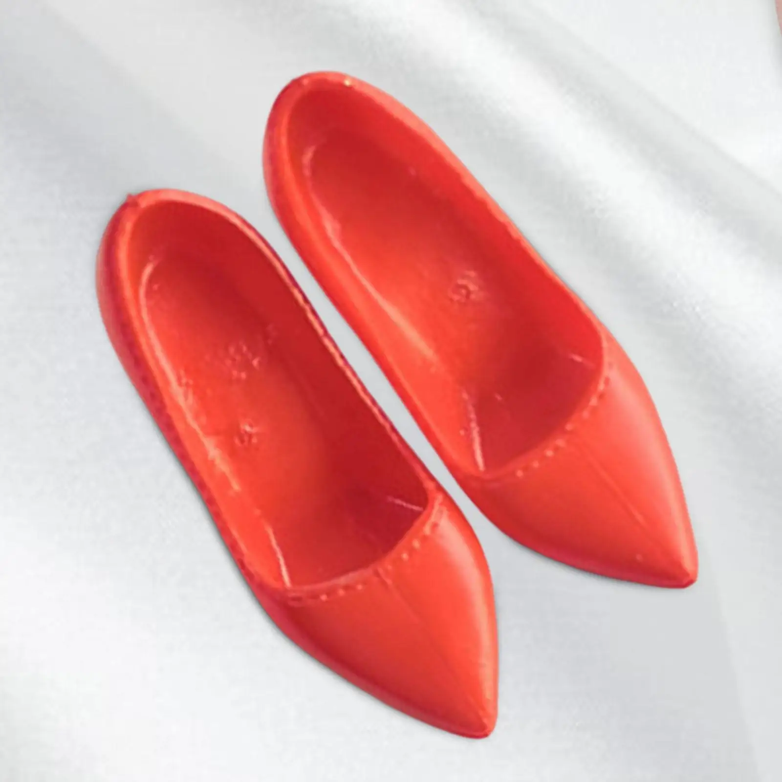 Zapatos de muñeca de 12 pulgadas, vestido de moda a escala 1/6, tacones altos rojos, zapatos de tacón de PVC con punta cerrada para muñecas de niñas - imagen 3