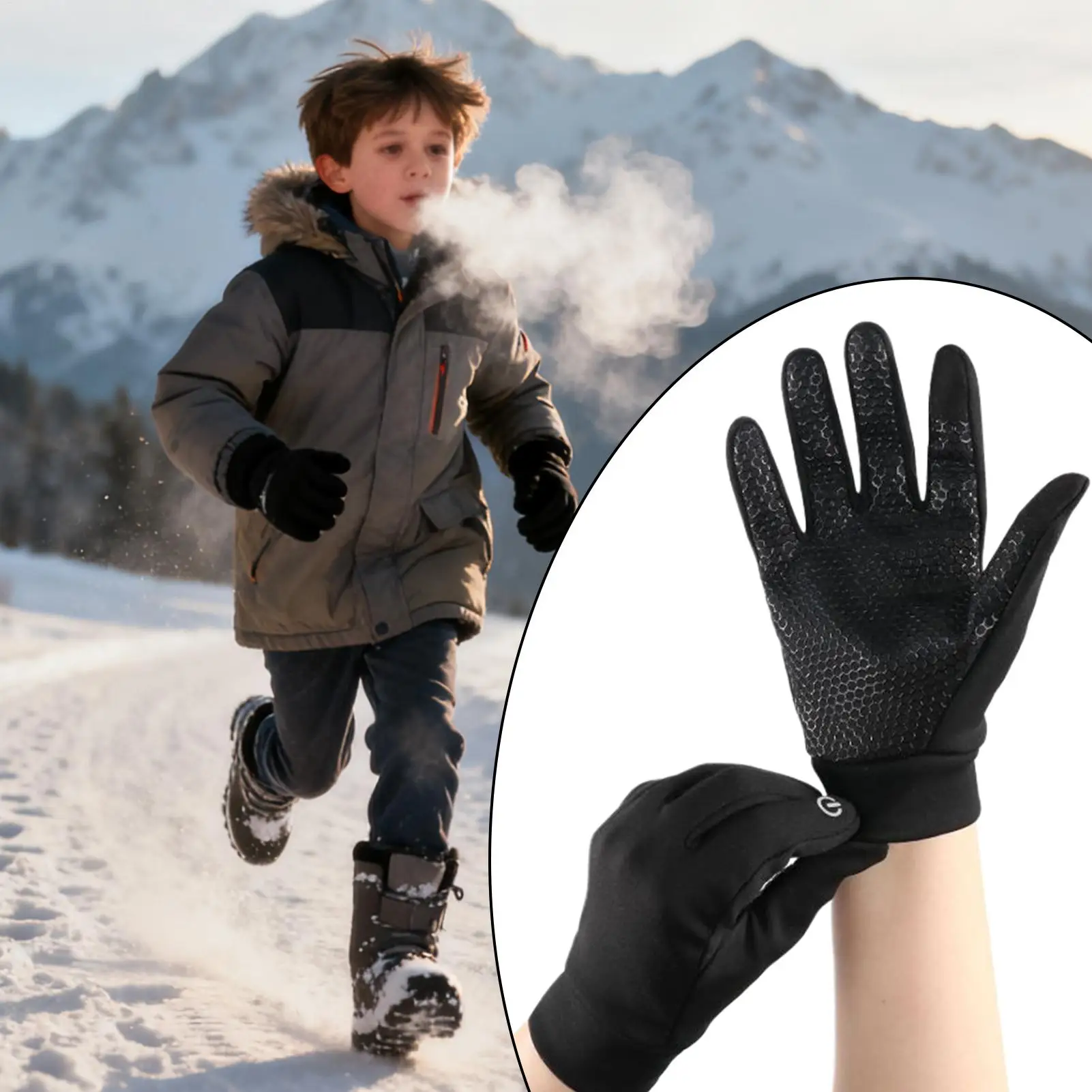 Nuevos guantes para niños, guantes térmicos impermeables para exteriores con dedos completos, guantes cálidos con pantalla táctil, manoplas de nieve de invierno para niños - imagen 3