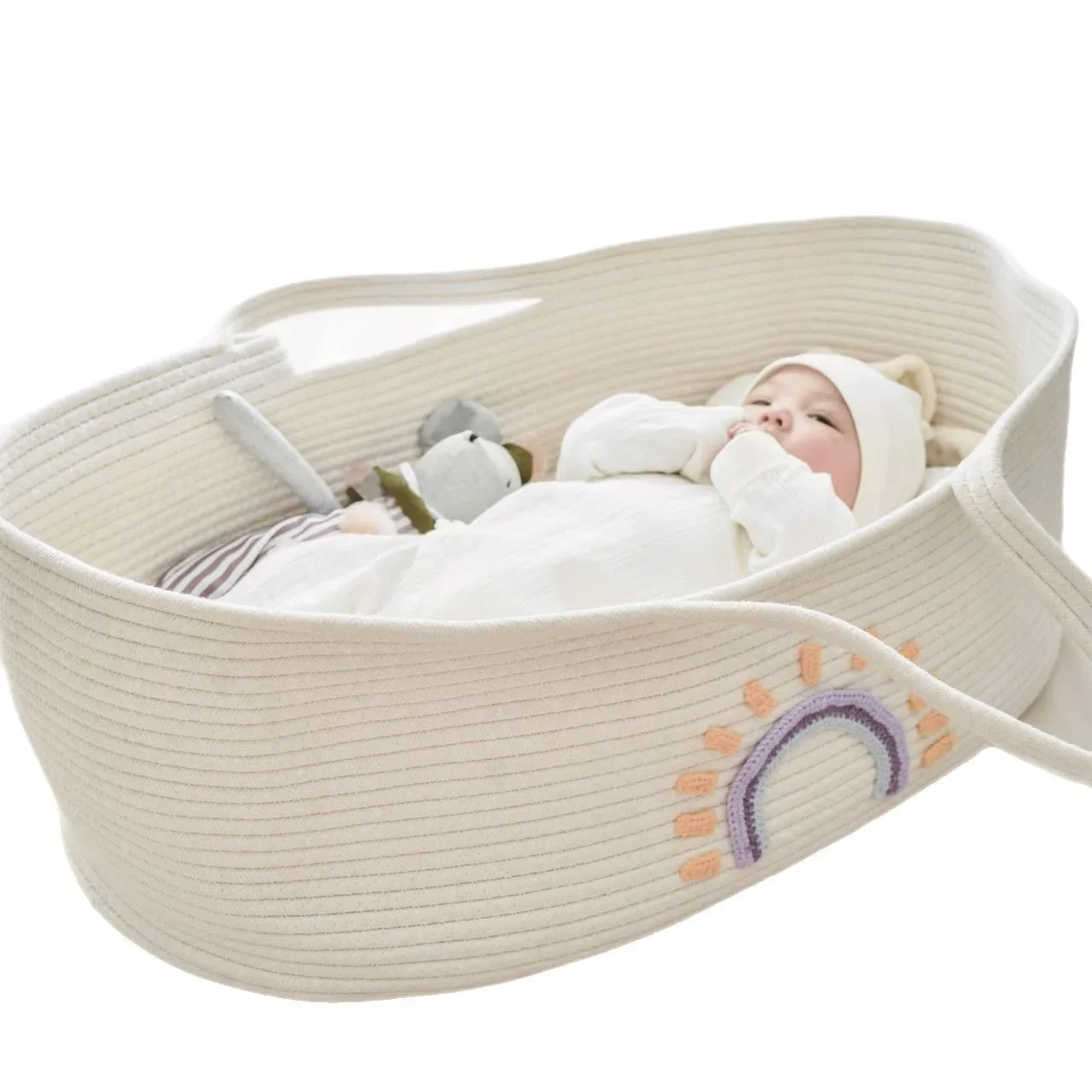 Cesta mimbre portátil bebé recién nacido - imagen 5