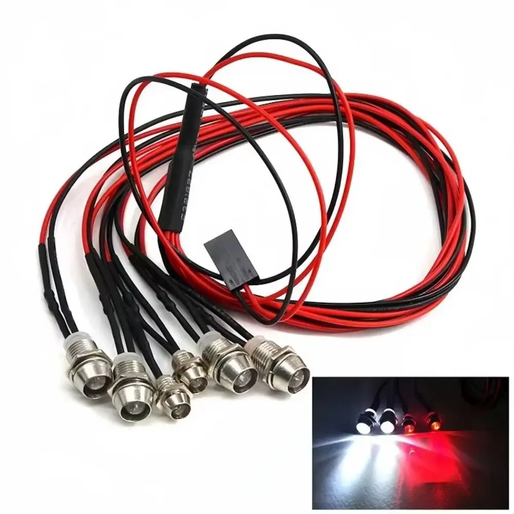 Luces LED para coche RC - Faros rojos y blancos, 70 cm de longitud - imagen 3