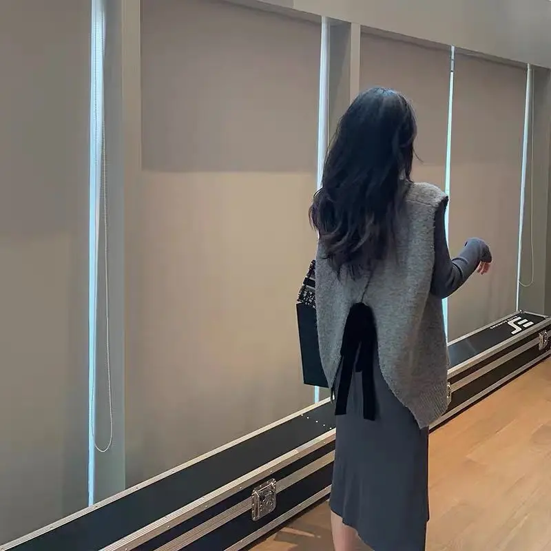 Conjunto de maternidad con chaleco y vestido de otoño invierno - imagen 5