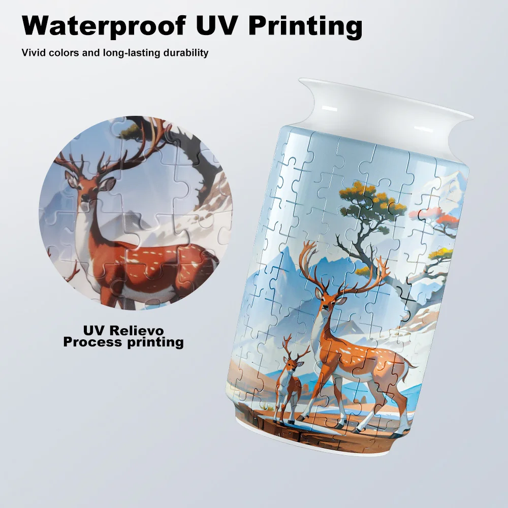 Jarrón rompecabezas 3D, flor de Panda, diseño de porcelana, bloques de construcción, decoración del hogar y arreglo floral, regalos de inauguración de la casa para adultos - imagen 5