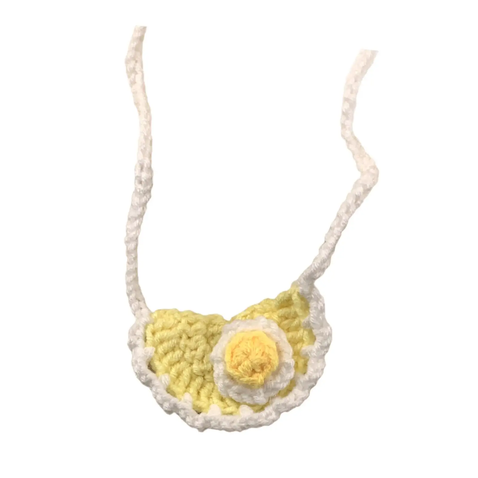 Babero tejido de hilo de lana, accesorios de ropa hechos a mano para animales de peluche