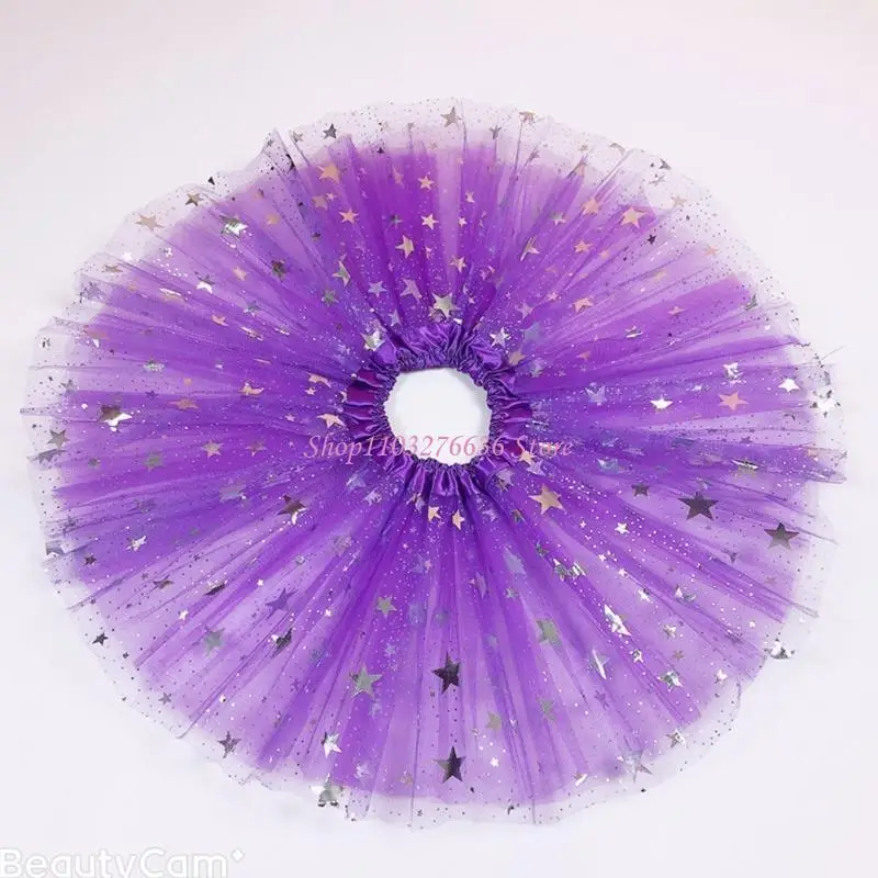 R6FD Falda Tutu Ballet Malla Elástica Niñas Vestido Bailarina - imagen 3