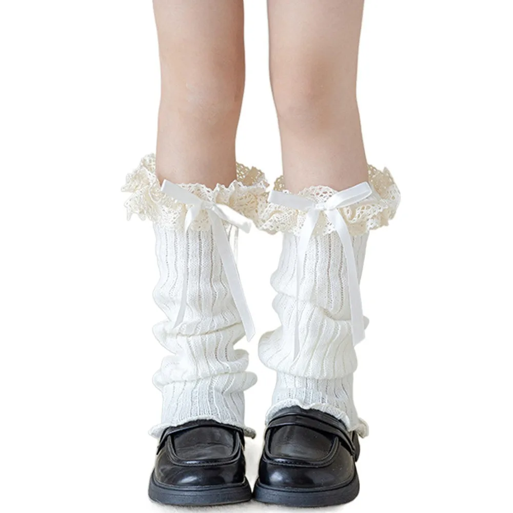Calentadores de piernas de encaje para niñas – Medias largas de punto