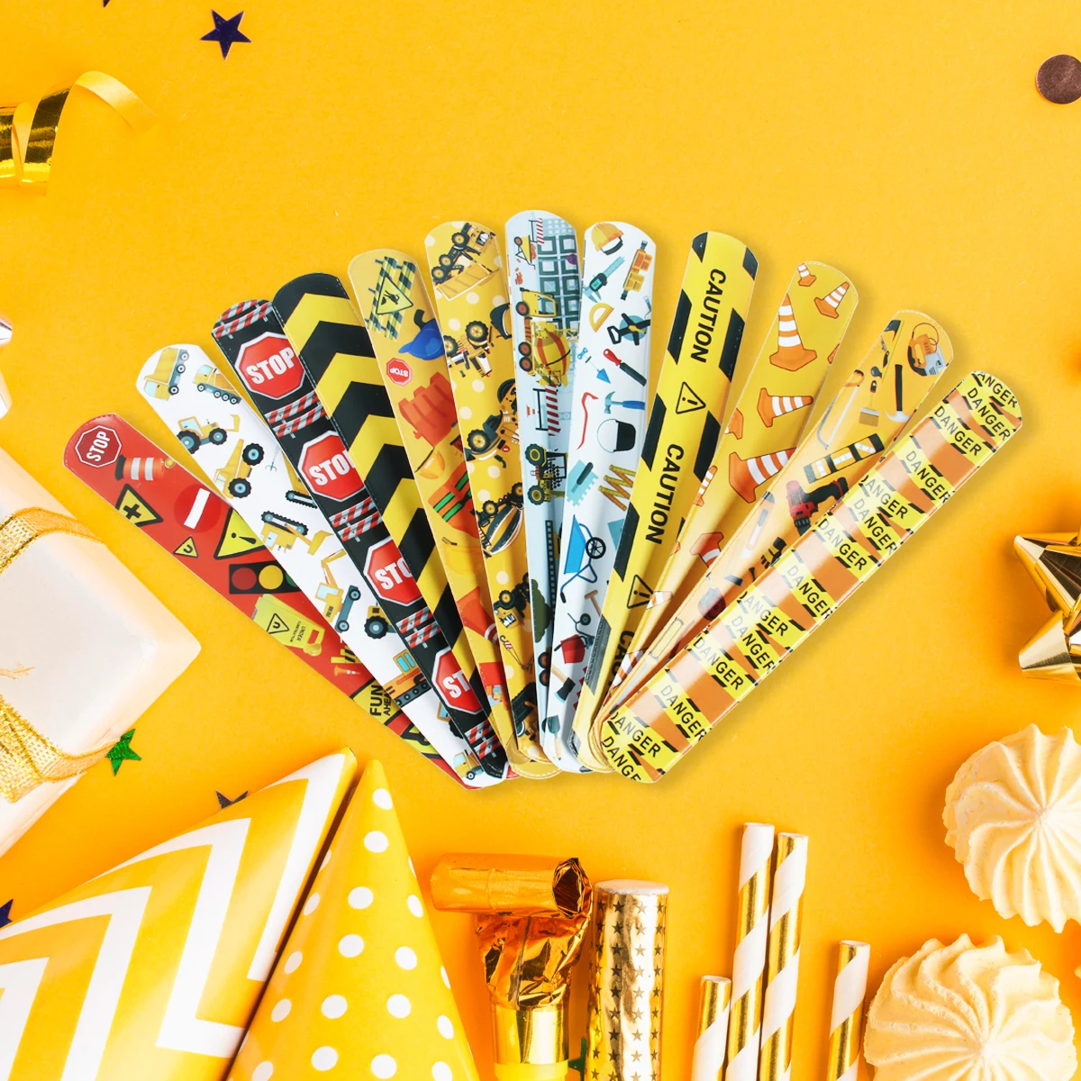 Vajilla fiesta construcción excavadora - vista principal