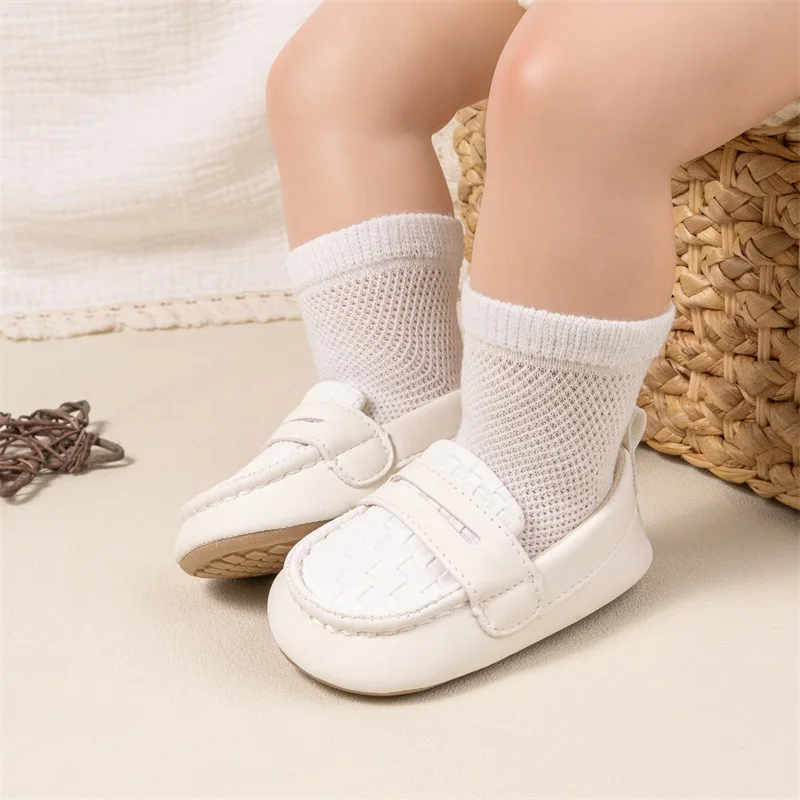 Suefunskry, zapatos mocasines a la moda para bebé, niño y niña, zapatos antideslizantes de suela suave para caminar, zapatos informales sin cordones para primavera y otoño - imagen 2