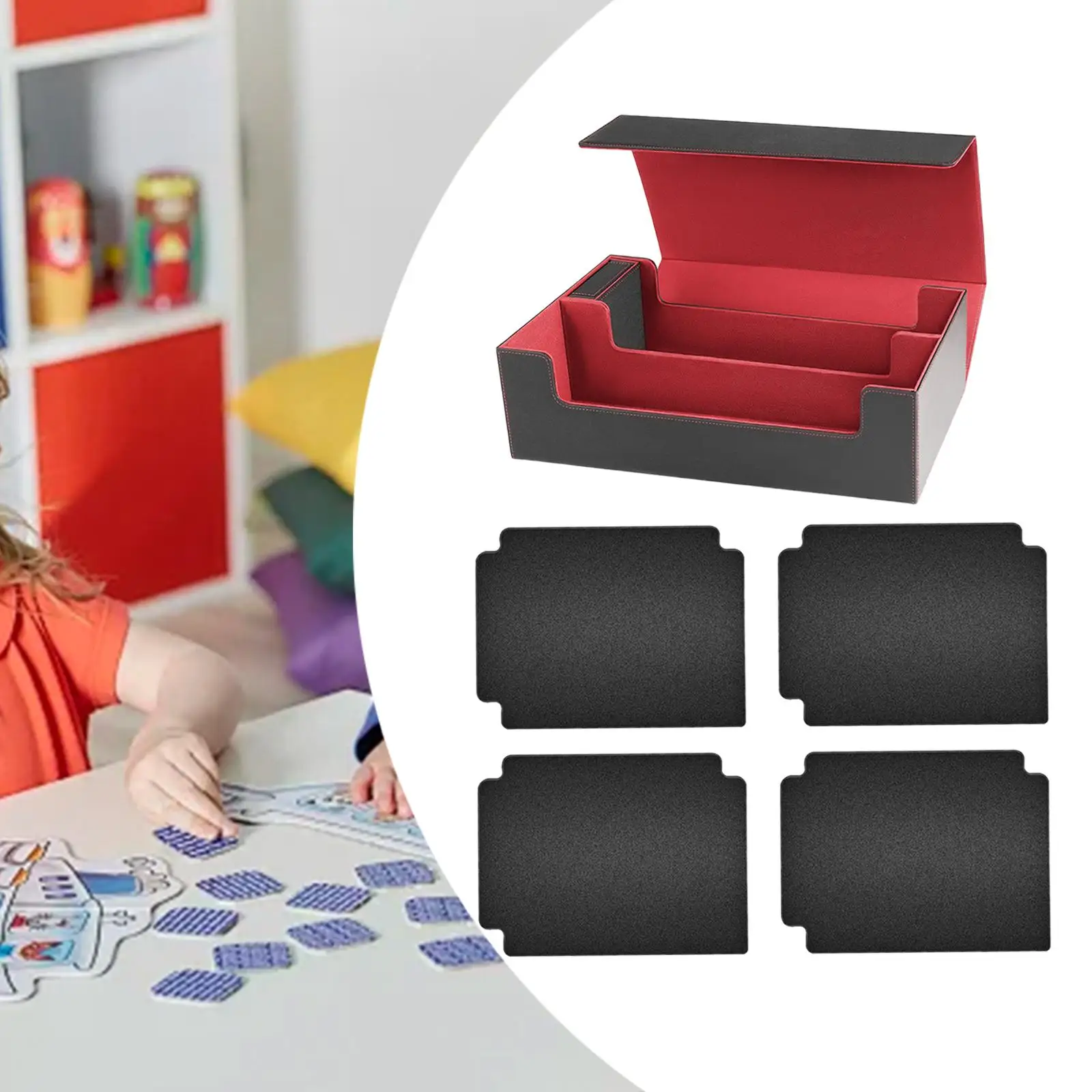 Trading Card Deck Box Lightweight Container PU Leather Playing Card Box