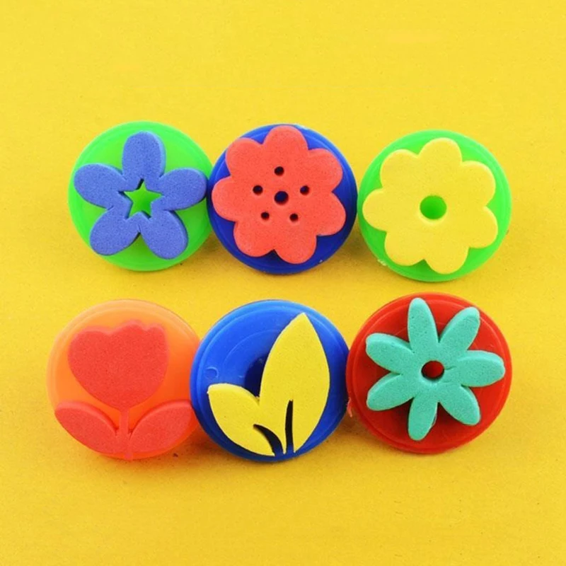 3-6 unids/set varias formas pintura esponja cepillo DIY Graffiti Gadgets escuela Artclass accesorios de dibujo arte herramientas creativas ZYF - imagen 5