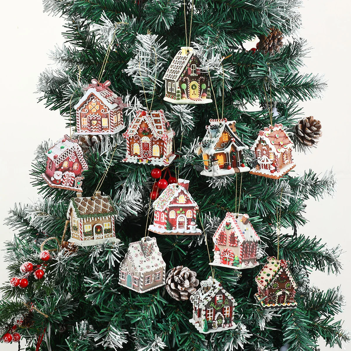 24 Uds. Colgantes navideños de madera, muñeco de nieve, alce, adorno colgante para árbol de Navidad, adornos navideños para el hogar, regalo de Año Nuevo 2026