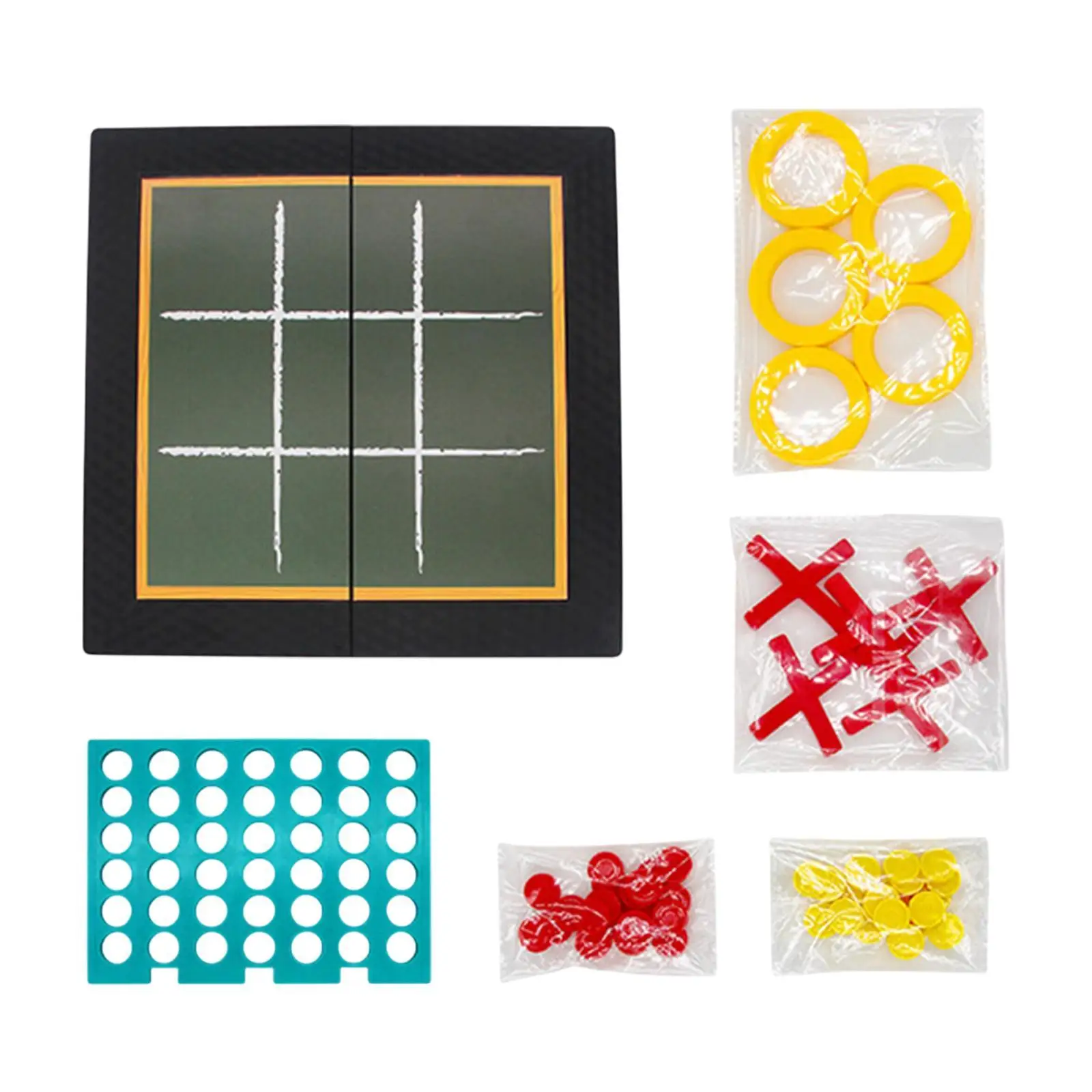 2 in 1 Borad Games Line up 4 Game and Tic Toe Game Foldable for Family Teens