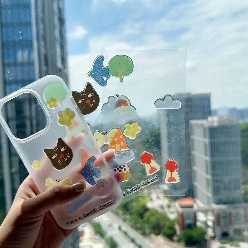 Pequeño gato negro DIY pegatina para teléfono móvil ilustración de alto valor estilo Ins pegatina de gelatina adhesiva 3D tridimensional - imagen 5