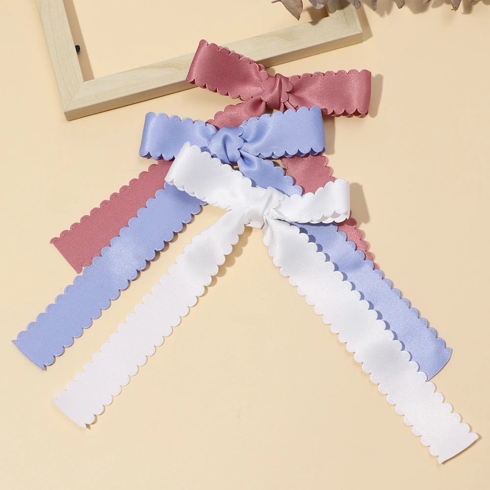 Pinzas para el pelo con lazo satén elegante de niñas retro - imagen 2