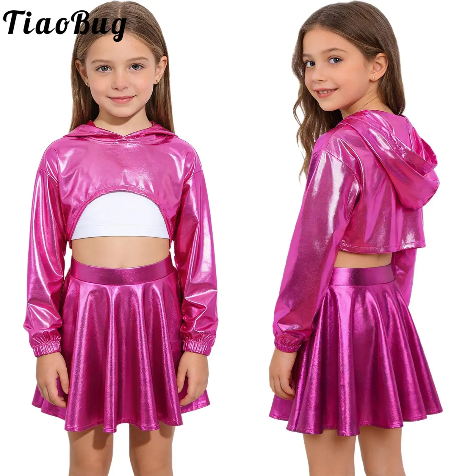 Conjunto baile hip-hop para niñas con falda de animadora