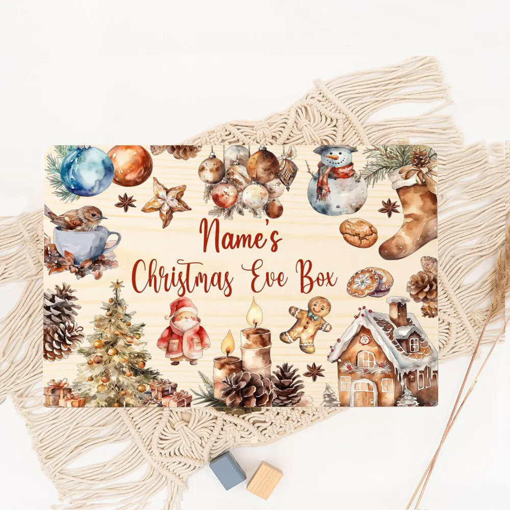 Caja personalizada de Nochebuena para niños y niñas, bonito regalo de Navidad, caja de recuerdo de navidad, regalos de fiesta de Navidad para niños, caja de madera - imagen 3