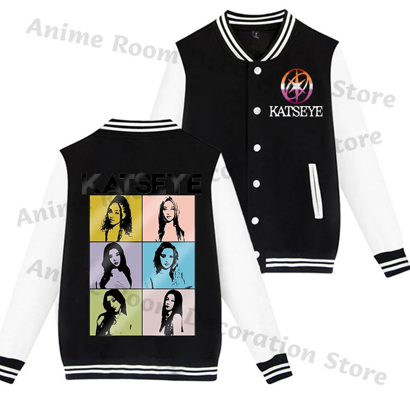 Uniforme de béisbol K-katseye del grupo de niñas para hombres y mujeres, chaquetas de estilo coreano de dibujos animados de Anime, abrigos bonitos de moda femenina, regalos - imagen 4